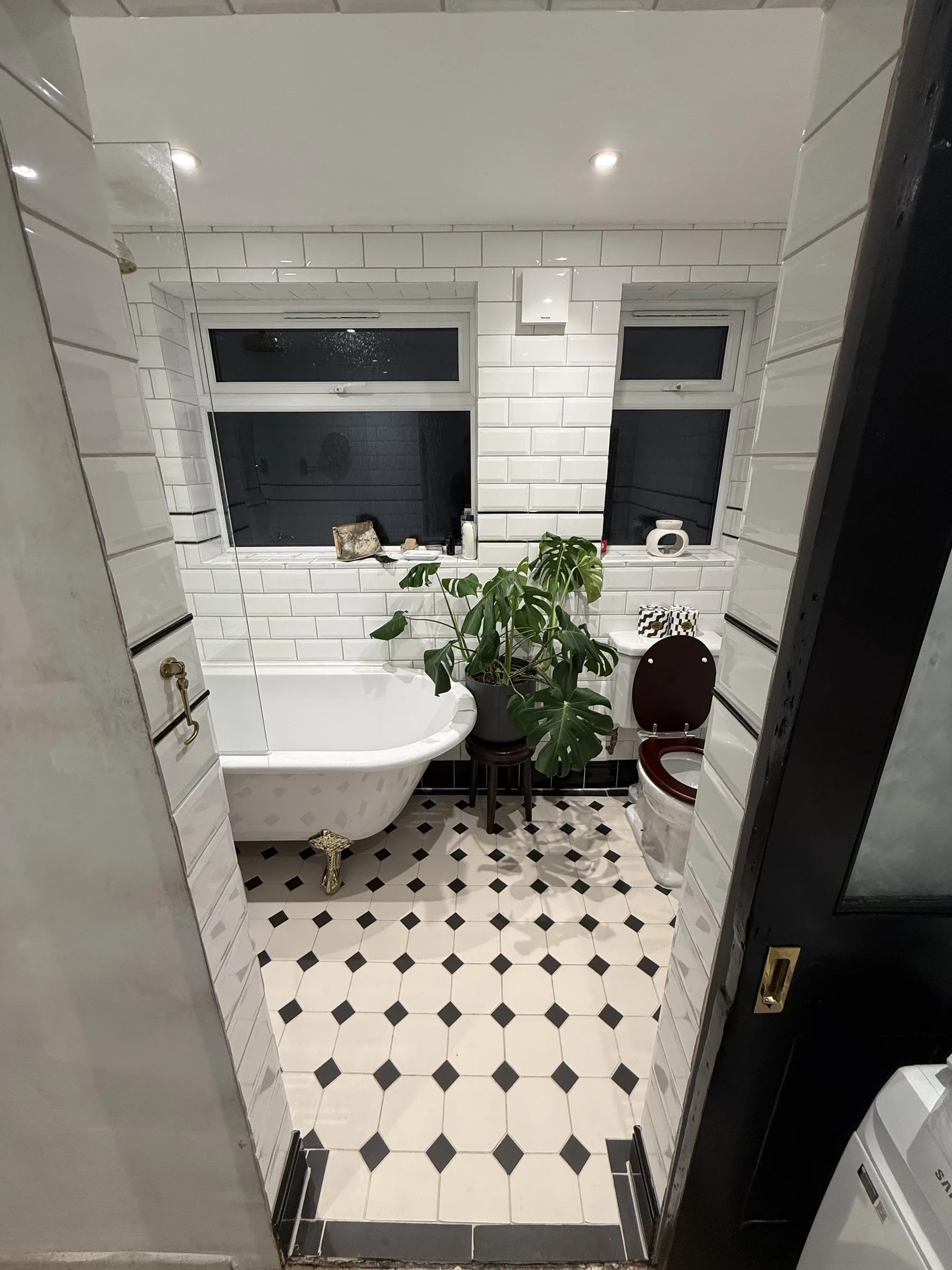 Tiled wet room with concealed shower valve