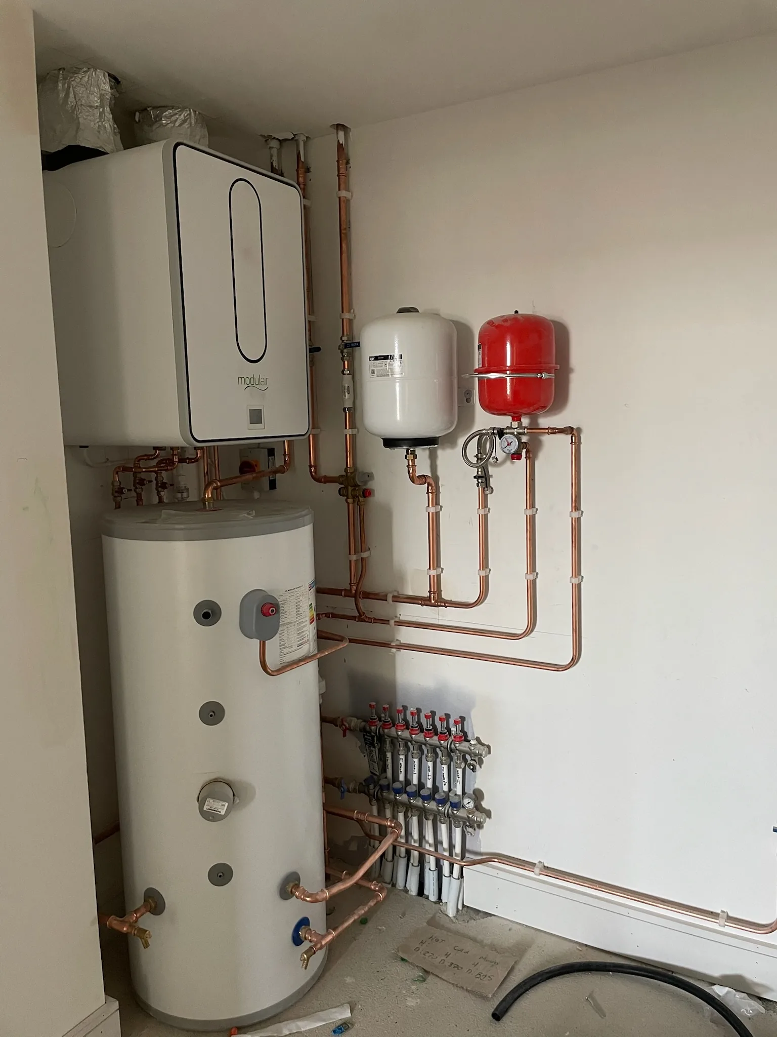 Pipework rerouting under floor